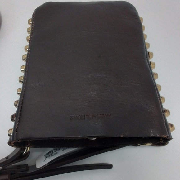 SALE ‼️ Michael Kors Studded Brown Genuine Leather Belt Bag NWT - Picture 11 of 17